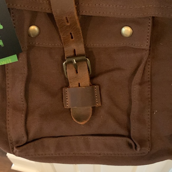Canvas and leather messenger bag - Picture 2 of 12